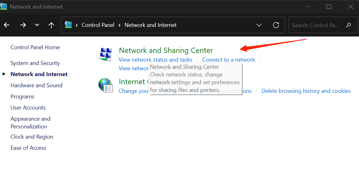 network-and-sharing-center