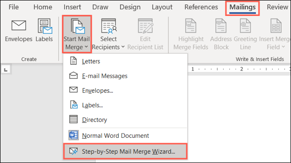 startmailmerge-wordmailmergewizard
