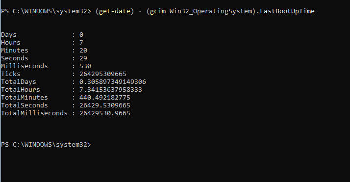 lastbootuptime